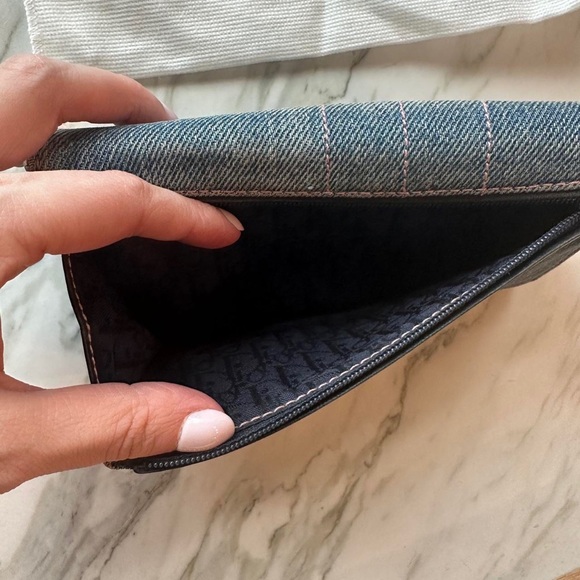 Vintage Christian Dior Denim Saddle Wallet - Picture 5 of 5